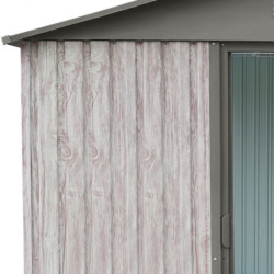 Abri de jardin métal WoodTouch beige 11m²,  kit d'ancrage X-METAL