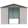 Abri de jardin métal WoodTouch beige 11m²,  kit d'ancrage X-METAL