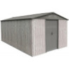 Abri de jardin métal WoodTouch beige 11m²,  kit d'ancrage X-METAL