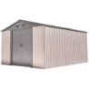 Abri de jardin métal WoodTouch beige 11m²,  kit d'ancrage X-METAL