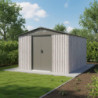 Abri de jardin métal WoodTouch beige 9m²,  kit d'ancrage X-METAL