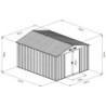 Abri de jardin métal WoodTouch beige 9m²,  kit d'ancrage X-METAL