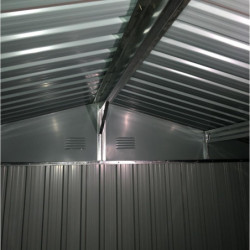 Abri de jardin métal WoodTouch beige 9m²,  kit d'ancrage X-METAL