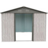 Abri de jardin métal WoodTouch beige 9m²,  kit d'ancrage X-METAL