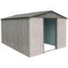 Abri de jardin métal WoodTouch beige 9m²,  kit d'ancrage X-METAL