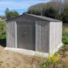 Abri de jardin métal WoodTouch beige 9m²,  kit d'ancrage X-METAL