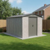 Abri de jardin métal WoodTouch beige 7m²,  kit d'ancrage X-METAL