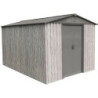 Abri de jardin métal WoodTouch beige 7m²,  kit d'ancrage X-METAL
