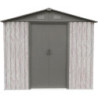 Abri de jardin métal WoodTouch beige 7m²,  kit d'ancrage X-METAL
