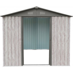 Abri de jardin métal WoodTouch beige 7m²,  kit d'ancrage X-METAL
