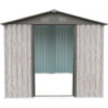 Abri de jardin métal WoodTouch beige 7m²,  kit d'ancrage X-METAL