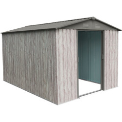 Abri de jardin métal WoodTouch beige 7m²,  kit d'ancrage X-METAL