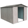 Abri de jardin métal WoodTouch beige 7m²,  kit d'ancrage X-METAL