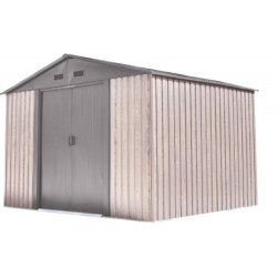 Abri de jardin métal WoodTouch beige 7m²,  kit d'ancrage X-METAL