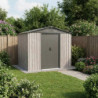 Abri de jardin métal WoodTouch beige 4m²,  kit d'ancrage X-METAL