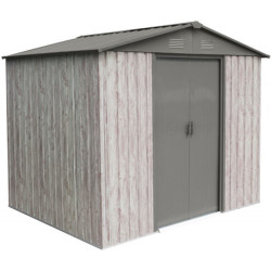 Abri de jardin métal WoodTouch beige 4m²,  kit d'ancrage X-METAL