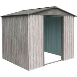 Abri de jardin métal WoodTouch beige 4m²,  kit d'ancrage X-METAL