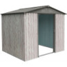 Abri de jardin métal WoodTouch beige 4m²,  kit d'ancrage X-METAL
