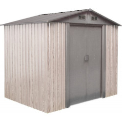 Abri de jardin métal WoodTouch beige 4m²,  kit d'ancrage X-METAL