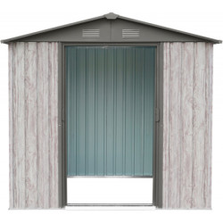 Abri de jardin métal WoodTouch beige 3m²,  kit d'ancrage X-METAL