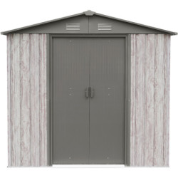 Abri de jardin métal WoodTouch beige 3m²,  kit d'ancrage X-METAL