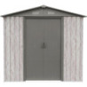 Abri de jardin métal WoodTouch beige 3m²,  kit d'ancrage X-METAL
