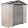 Abri de jardin métal WoodTouch beige 3m²,  kit d'ancrage X-METAL