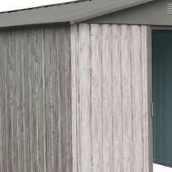 Abri de jardin métal WoodTouch beige 3m²,  kit d'ancrage X-METAL