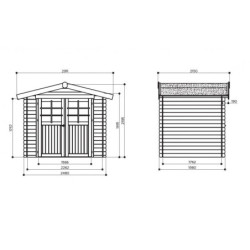 Abri de jardin Dresden bois massif 19mm porte double 4,91m² SOLID