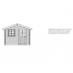 Abri de jardin en bois massif 28mm avec porte Saran 5,9m² SOLID