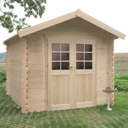 Abri en bois traité autoclave double porte Nimes 5,66m² SOLID