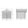 Abri en bois traité autoclave double porte Nimes 5,66m² SOLID