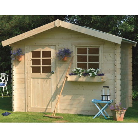 Abri de jardin Sologne 8,88m² en bois massif 28mm - SOLID