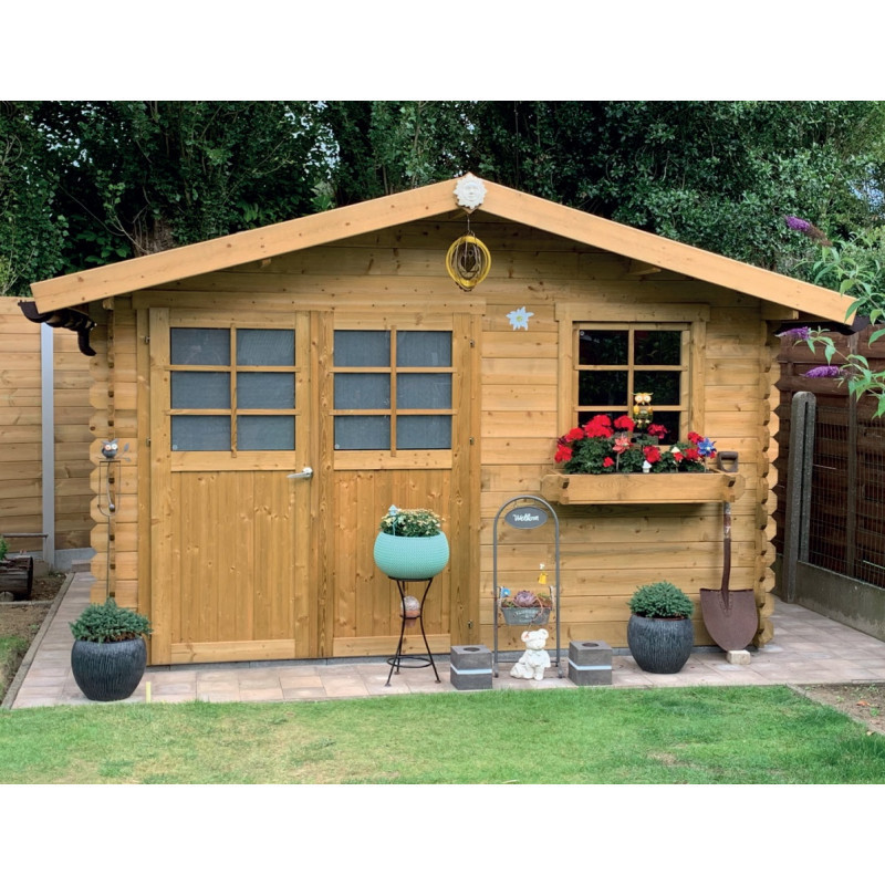 Abri Chimay 10,67m² en bois traité autoclave 28mm - SOLID