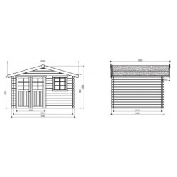 Abri Chimay 10,67m² en bois traité autoclave 28mm - SOLID