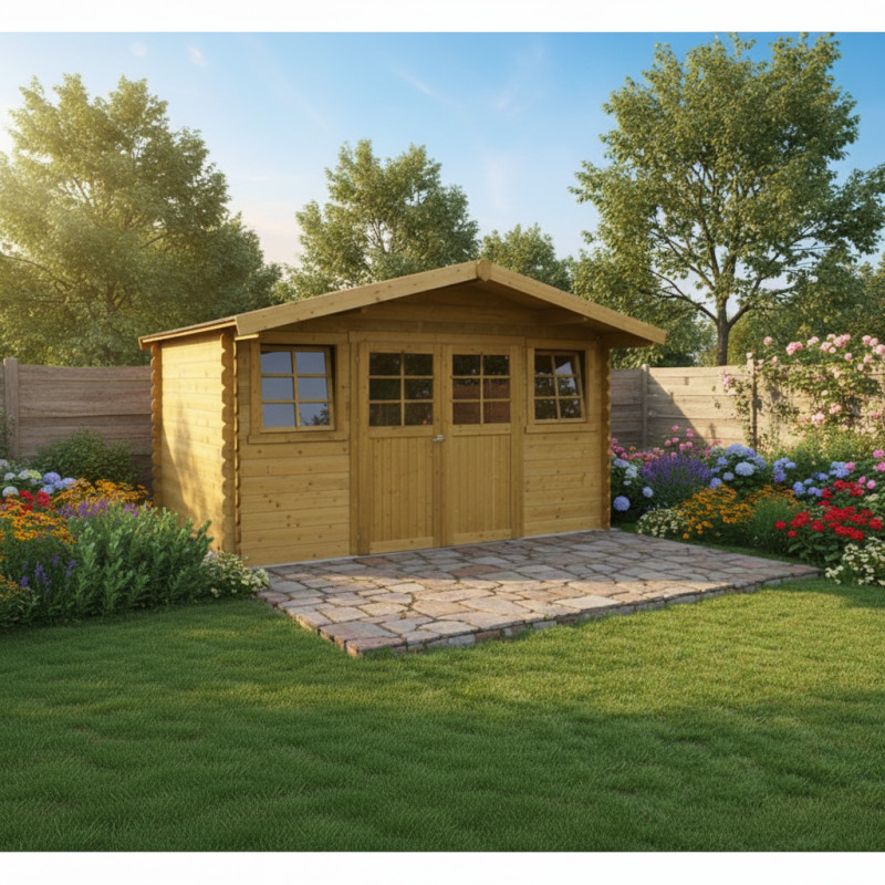 Abri de jardin Dole 11,56m² en bois traité 28mm - SOLID