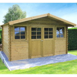 Abri de jardin Dole 11,56m² en bois traité 28mm - SOLID