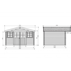 Abri de jardin Dole 11,56m² en bois traité 28mm - SOLID