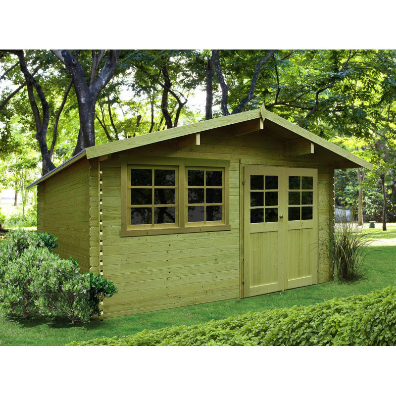Abri de jardin Niort 12,46m² en bois traité autoclave 28mm SOLID
