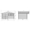Abri de jardin Niort 12,46m² en bois traité autoclave 28mm SOLID