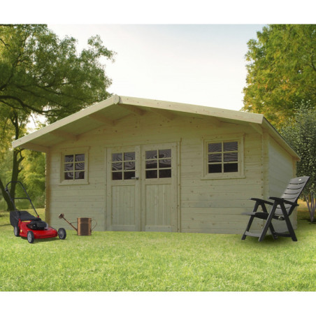 Abri de jardin Douai 15,14m² en bois massif 28mm - SOLID