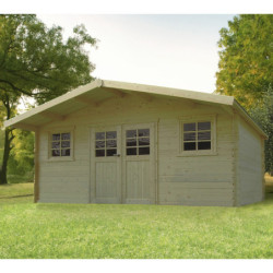Abri de jardin Douai 15,14m² en bois massif 28mm - SOLID