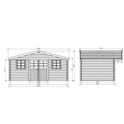 Abri de jardin Douai 15,14m² en bois massif 28mm - SOLID