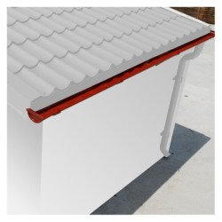 Kit gouttières rouge prêt à la pose pour Abri 4,9m² Grosfillex