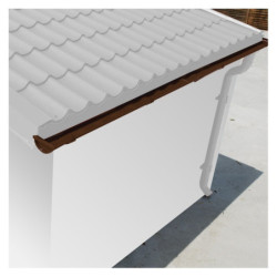 Kit gouttières marron - pack prêt à la pose pour abri Woodlife 18m²