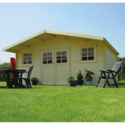 Abri de jardin Zürich 19,71m² en bois massif 28mm - SOLID
