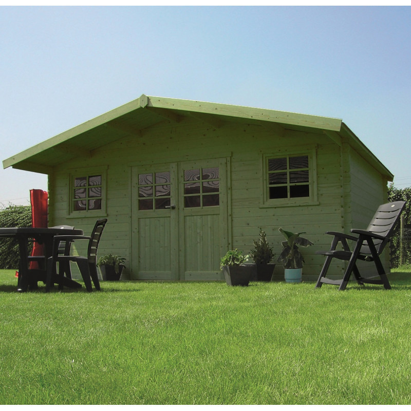 Abri de jardin Zürich 19,71m² en bois traité autoclave 28mm SOLID