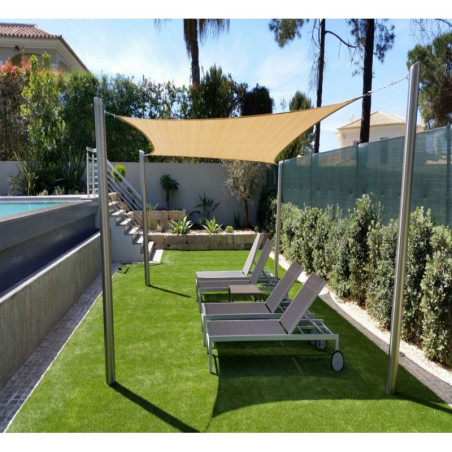 Voile d'ombrage rectangulaire 400x300cm couleur sable Coolfit