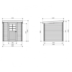 Abri de jardin 3,92m² en bois FSC 19mm Passau - SOLID