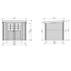 Abri de jardin 4,91m² en bois FSC 19mm Stendal - SOLID